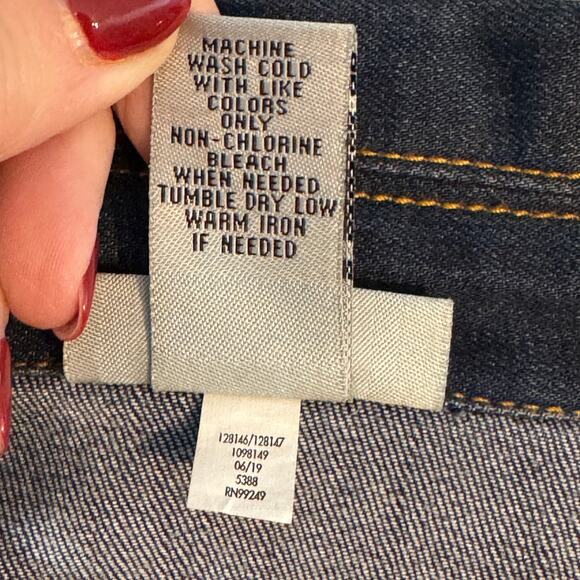 Catherine's 0X Dark Wash Denim Utility Jacket Women's Plus Size Jean Shacket - Picture 5 of 8